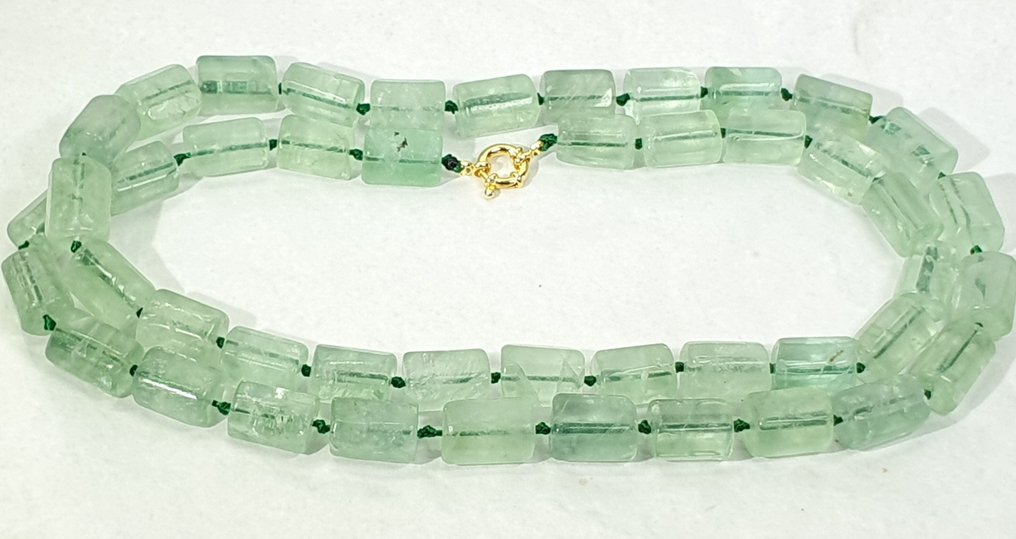 天然萤石 - 极罕见 - 与你的灵性连接 - 925纯银镀金扣环 - 頸鏈 #2.1