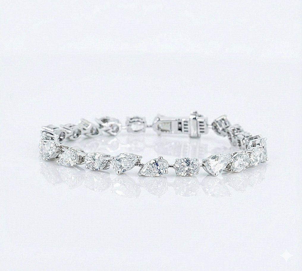 Armband - 14 kt Vittguld -  11.89ct. tw. #1.0