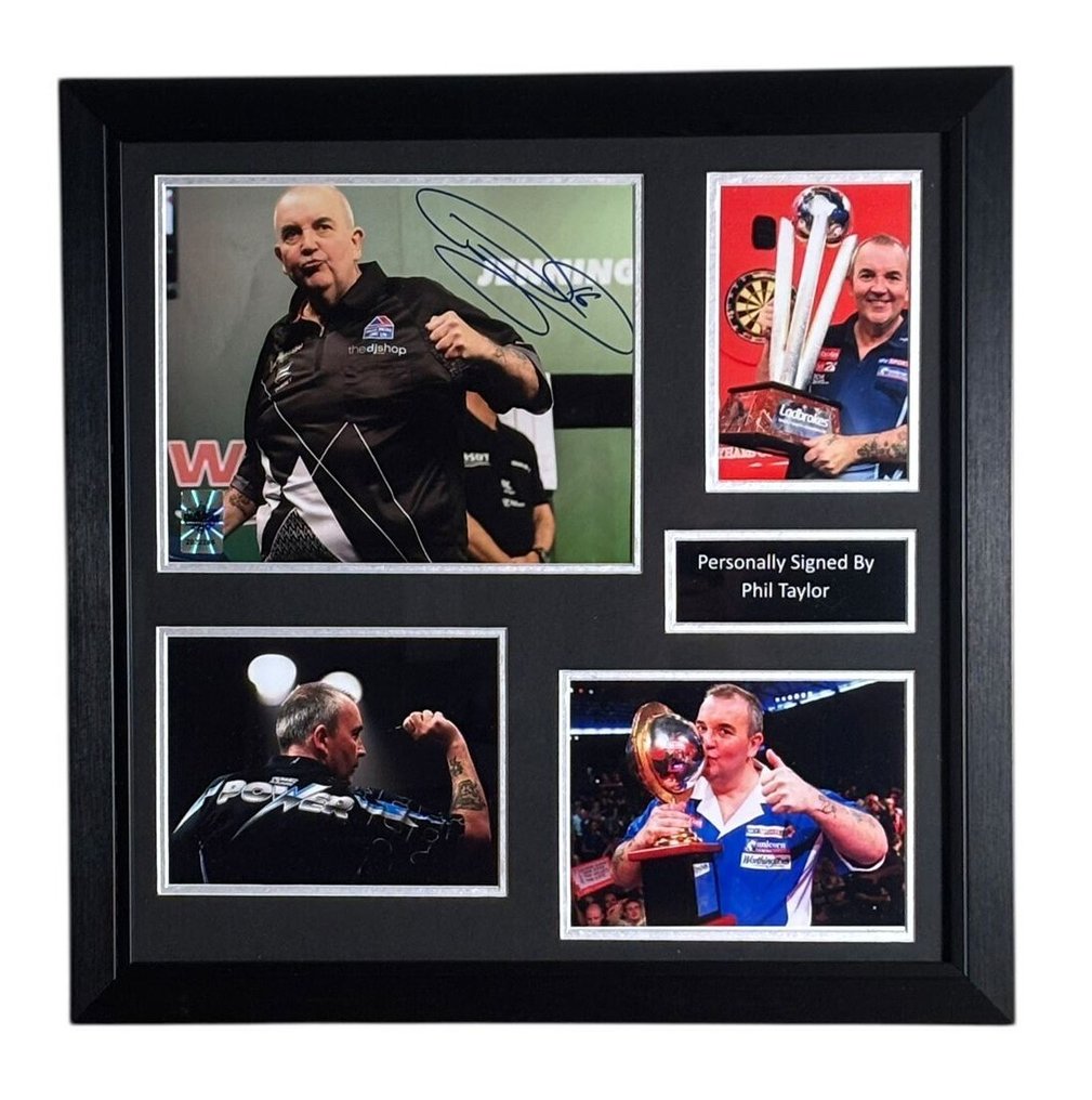 PDC World Darts Championship - Phil Taylor Signed Framed Montage - No rp price !! - Photograph #1.0