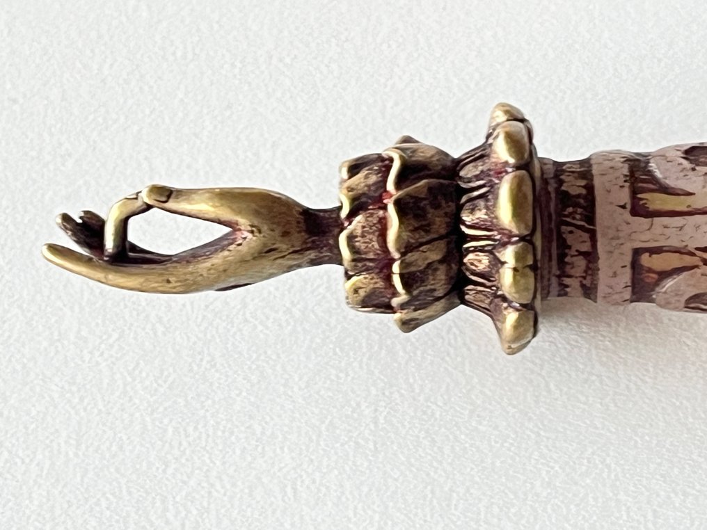 Ταϊβανικό φυλαχτό, όργανο τελετής με υπέροχη DZI πέρλα - 12,4 εκ.- 49 g #2.1