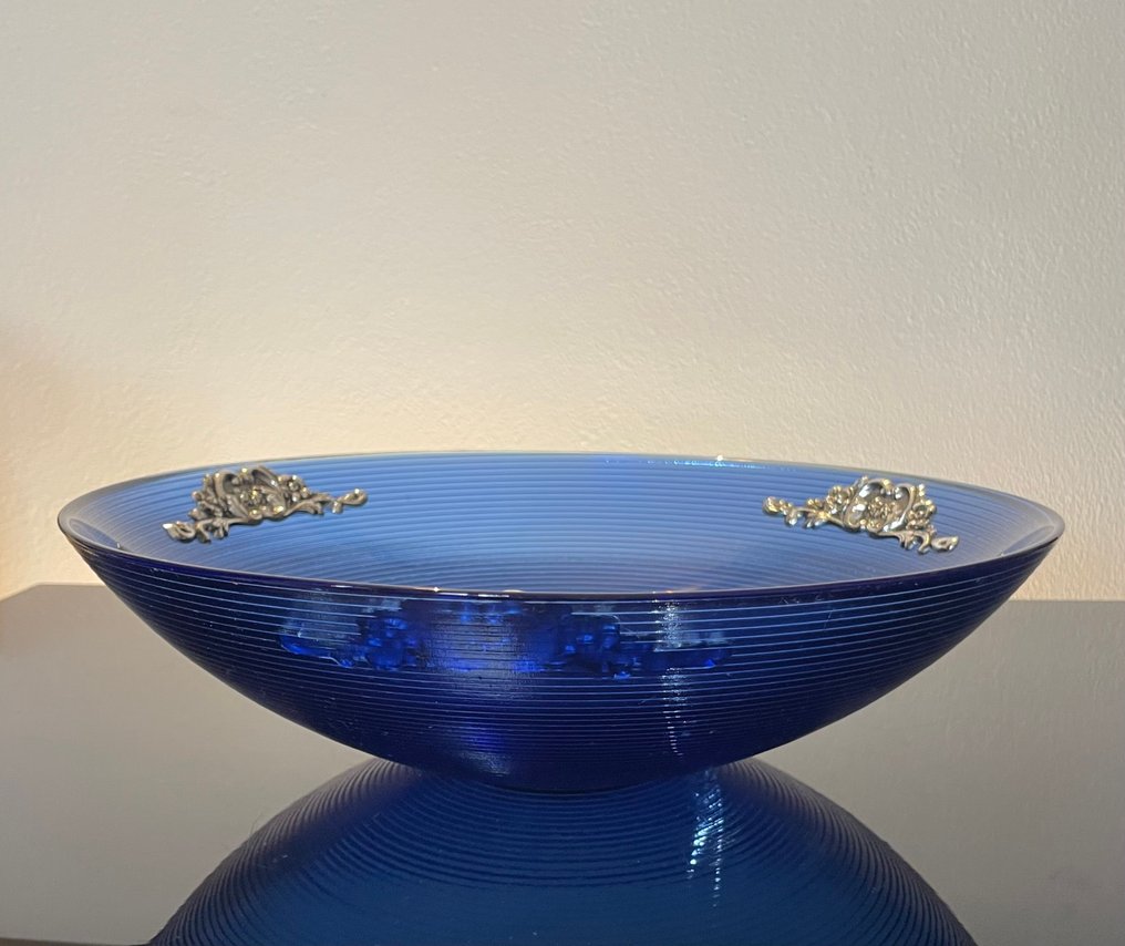 餐桌中央装饰 - 钴, .925 银 - 钴蓝色玻璃 #1.0