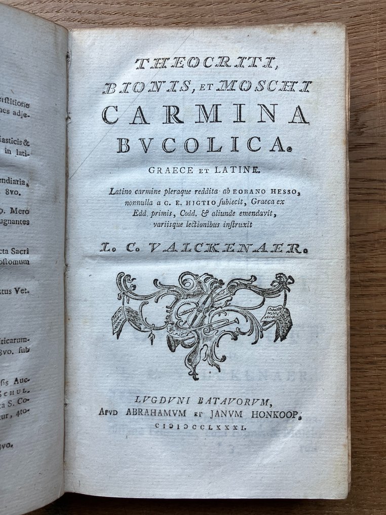 Theocritus, ed. L.C. Valckenaer - Theocriti, Bionis et Moschi carmina bucolica - 1781 #3.2