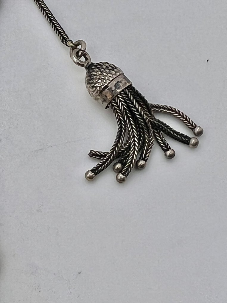 Catena Orologio tasca . Antica . Epoca 1870’. Argento . - 1850-1900 #1.0