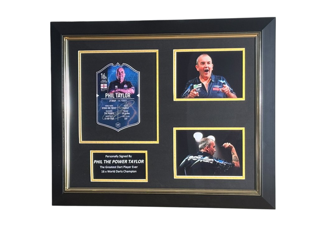 PDC World Darts Championship - Phil Taylor - 签名终极卡 - 装裱拼贴画 - 无 rp 价格!! #1.0