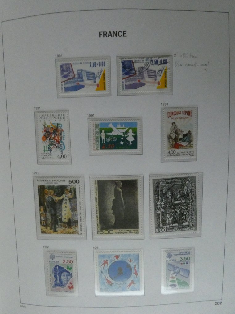 Γαλλία 1991/2000 - ΜΝΗ - Αεροπορική θέση - Προεγγεγραμμένα - Συμβούλιο της Ευρώπης - Μπλοκ/Φύλλα #2.1