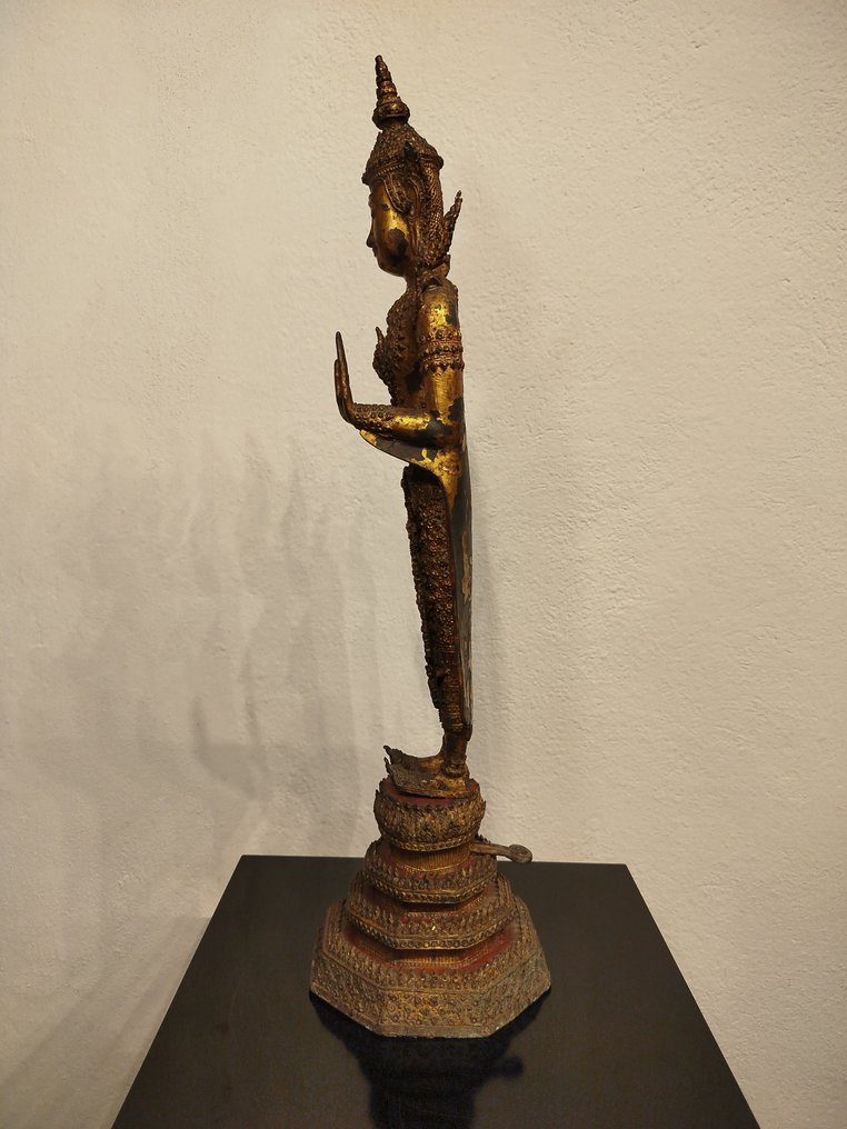 62 厘米镀金铜制佛像雕塑 - 铜锌锡合金 - 泰国 - Rattanakosin #2.1