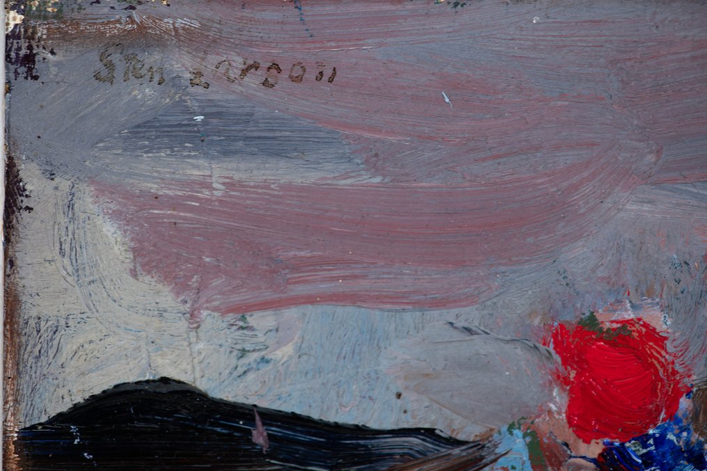 Sten Larson (1908-1999) - Sami Figuren Sorteren de Visvangst (NO RESERVE) #3.2