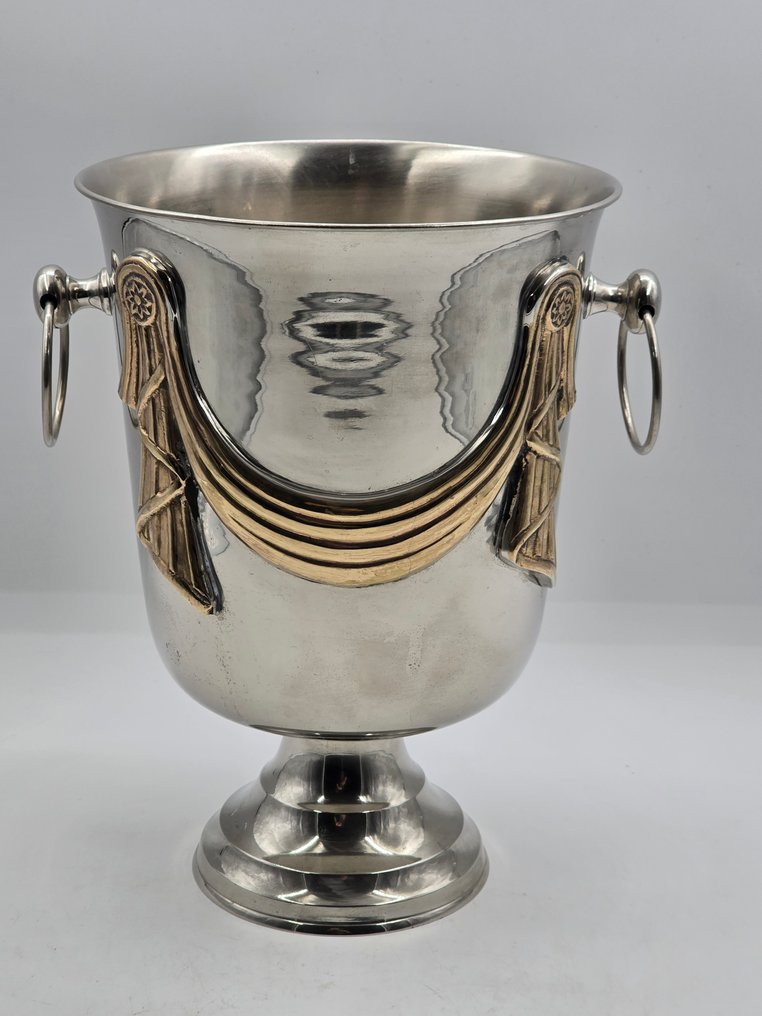 酒柜 -  经典款式配有花环 - 铜镀银或镀铬 #4.3