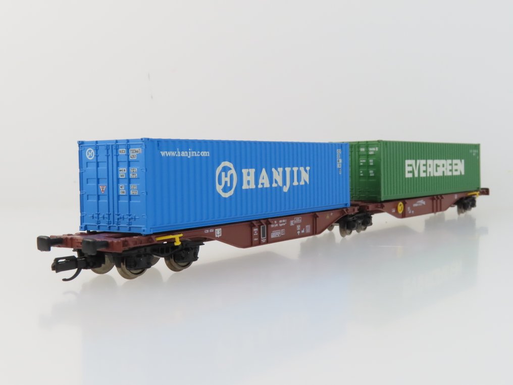 Tillig TT Bahnen TT - 18071 - Model train freight carriage (1) - Double six-axle container carrier - GYSEV Cargo #1.0