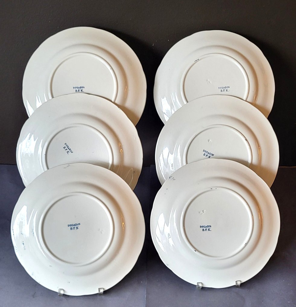 Vacsorai tányér - Creamware - 6 db Boch F típusú lapos tányér. #1.0