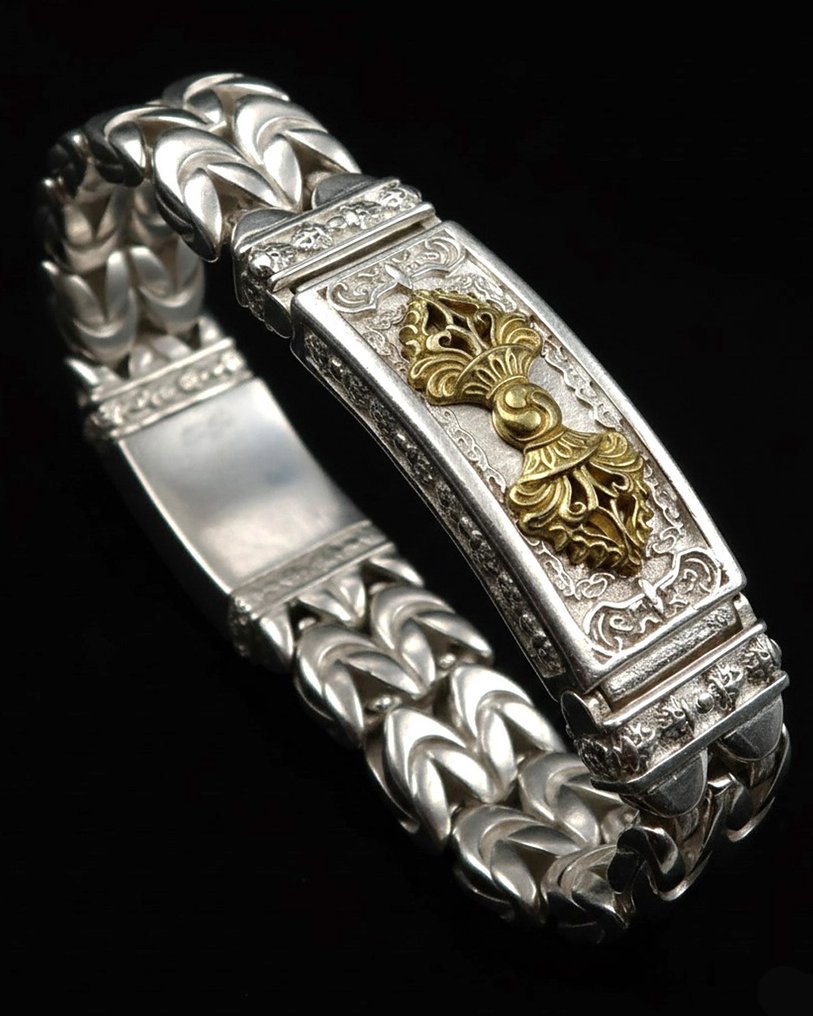 手链 - 多杰 वज्र 雷电与钻石 - 保护、精神力量与心灵的象征 - 手镯 #1.0