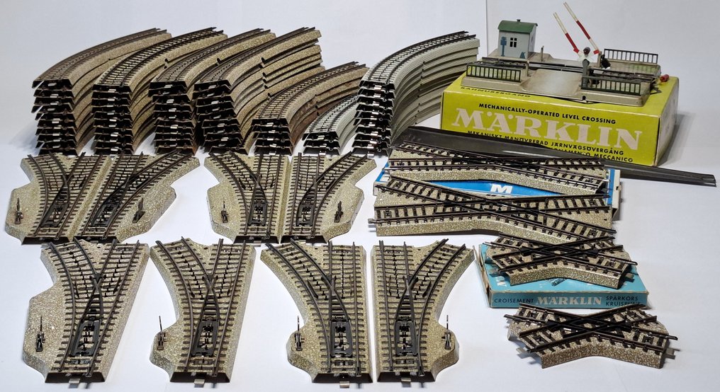 Primex, Märklin H0 - 398, 5114, 5120, 5122, 5123, 5211, 7054 - Pienoisjunaradan raiteet (72) - Kaarevat raiteet, risteykset, vaihteet, raiteiden ylitykset ja pyöränohjaimet, joissa on käytön #1.0