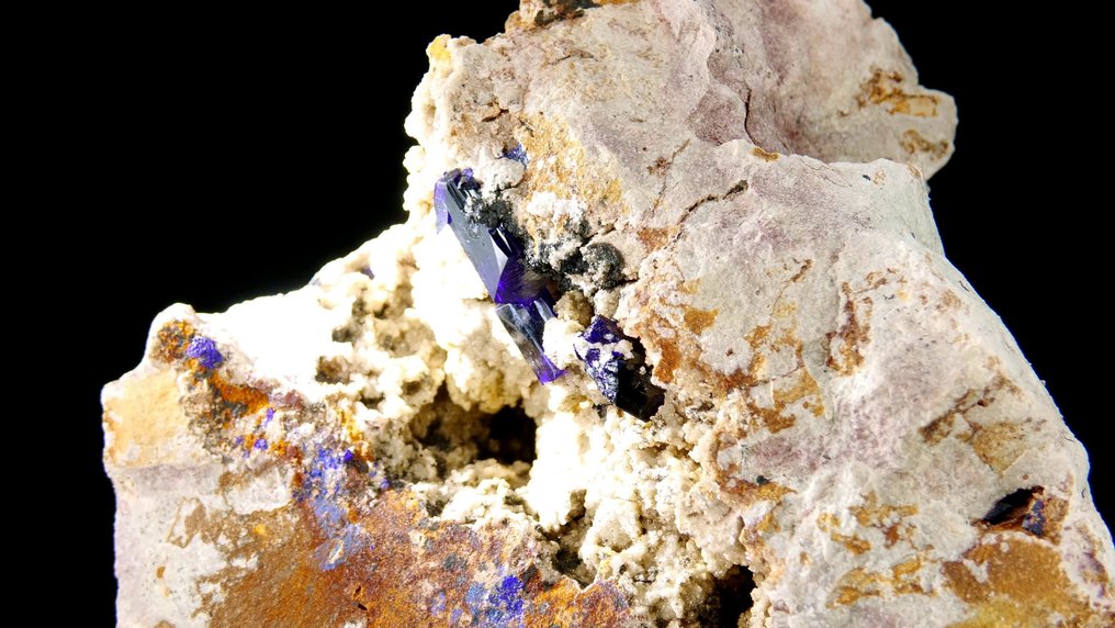 Αζουρίτης πάνω σε δολομίτη - Kerrouchen, Khénifra, Μαρόκο - Ύψος: 9.5 cm - Πλάτος: 8 cm- 445 g #1.0