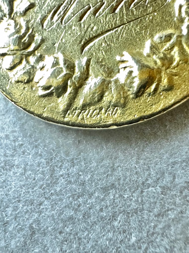 Other brand - Pendentif en forme de médaillon - 22 carats Or jaune, Par L.Tricard #4.3