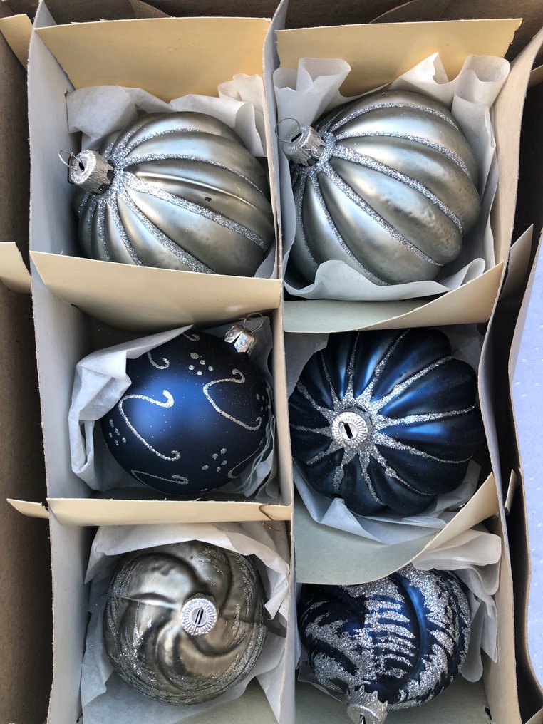 圣诞小饰品 (50) - 蓝色的吨 - 玻璃 #3.2