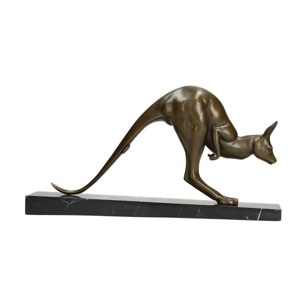 STB-ART - 雕刻, Kangaroo - 17 cm - 青銅色, 大理石 #3.2