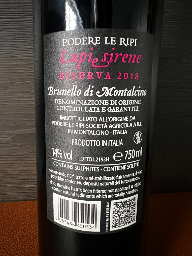 2018 Podere Le Ripi 'Lupi e Sirene' - Μπρουνέλο ντι Μονταλσίνο Riserva - 1 Î¦Î¹Î¬Î»Î· (0,75L) #4.3