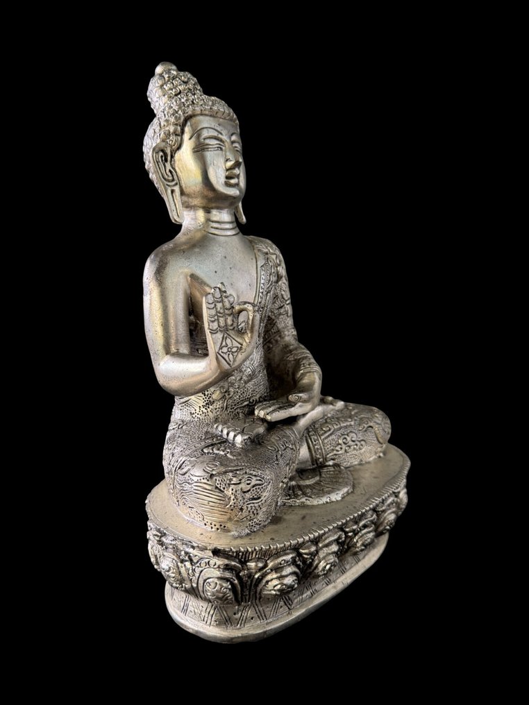 镀银青铜讲授佛像 - 西藏  (没有保留价) #1.0