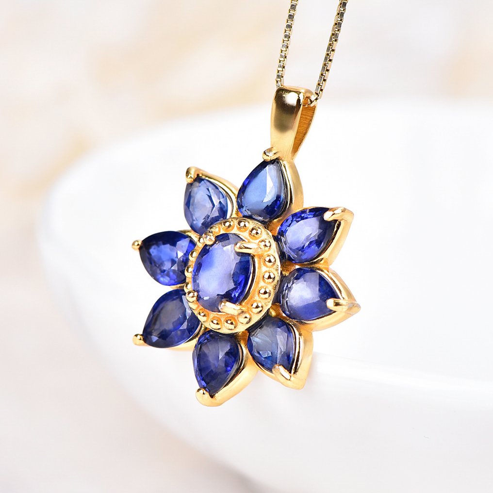 Sans Prix de Réserve - Pendentif Argent - Sapphire - Certifié #4.3