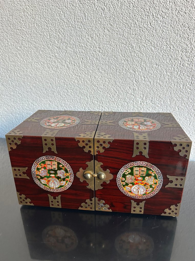 Jewellery box - Brass, Velvet, Wood - Jewelry box #1.0