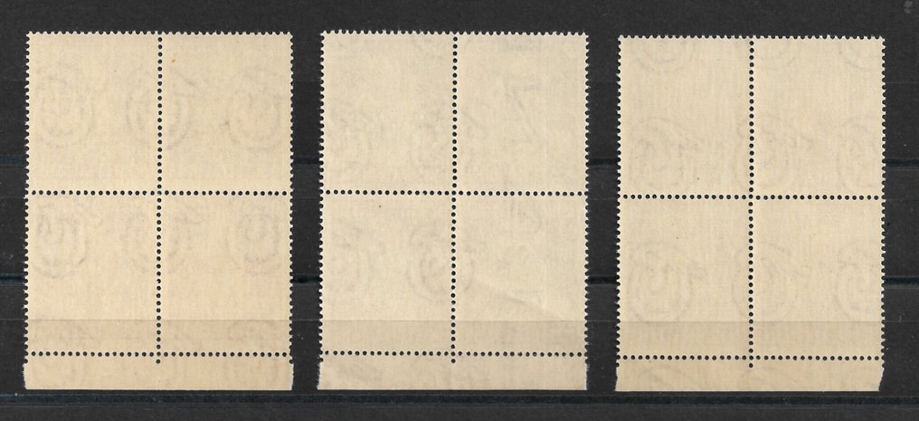 意大利共和国 1950 - 烟草 3个价值,华丽的四行诗,完好无损的‘LUSSO’品质橡胶。 - Sassone N.629/31 #1.0