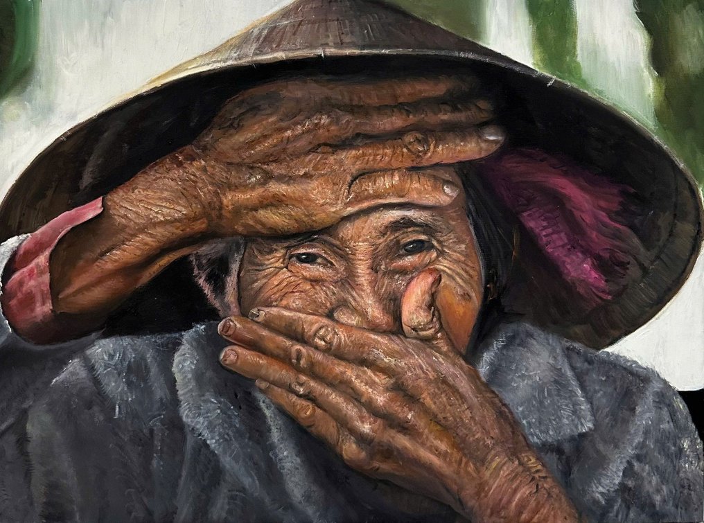 Trần văn minh - Le Rire Caché 60 x 80 cm "Hommage à l'Asie" #1.0