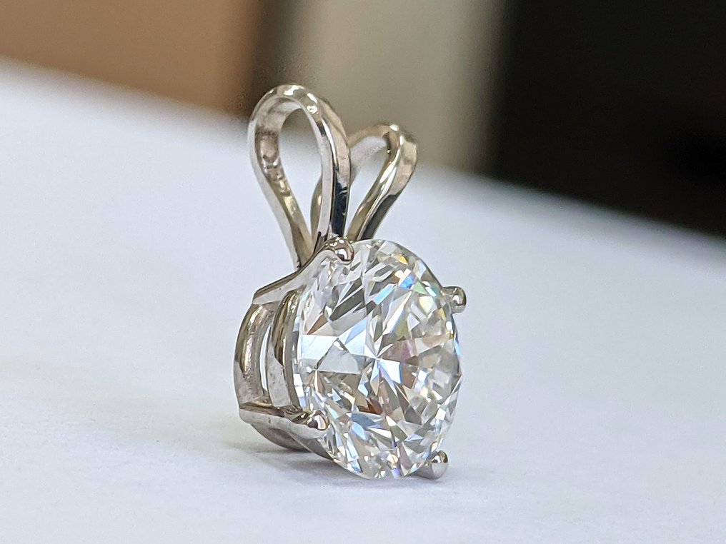 没有保留价 - 吊坠 - 14K包金 白金 - 1.55ct. tw. 钻石 (实验室培育) - E VVS1 IGI 认证 #3.2