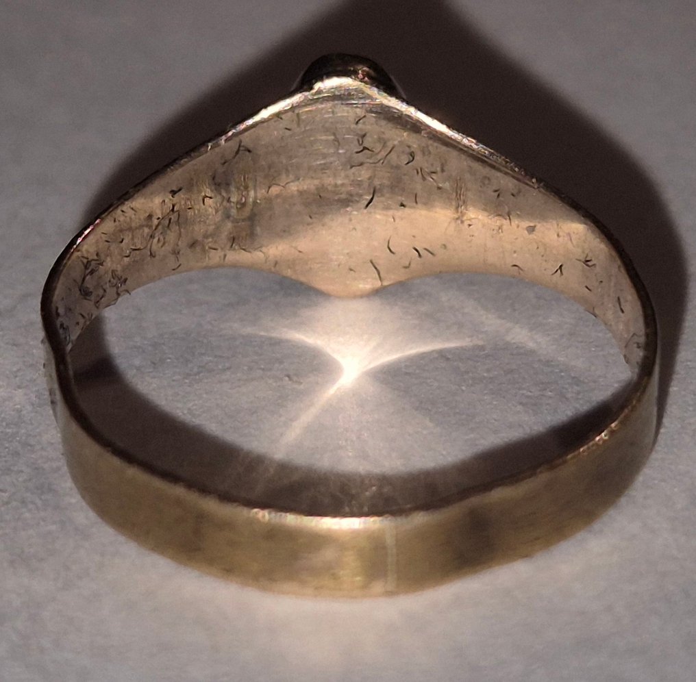 χωρίς τιμή ασφαλείας - Δαχτυλίδι - 9 kt. Κίτρινο χρυσό Χαλκηδόνιος - Βικτωριανό δαχτυλίδι μωρού #4.3