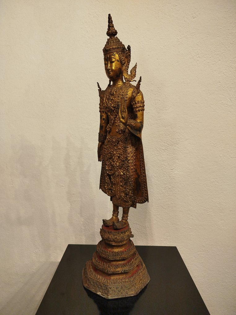 62 厘米镀金铜制佛像雕塑 - 铜锌锡合金 - 泰国 - Rattanakosin #1.0