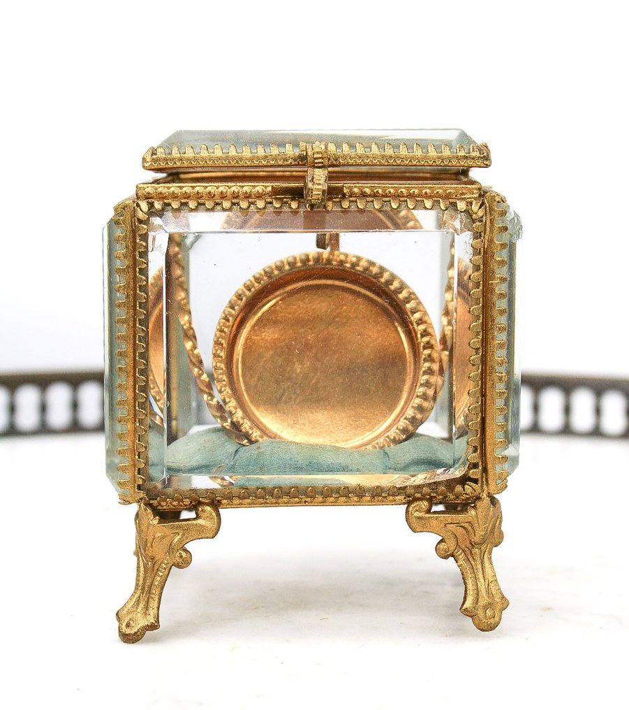 Coffret Napoléon IlI porte montre à gousset - 珠宝盒 - 黄铜, 斜切玻璃 #2.1