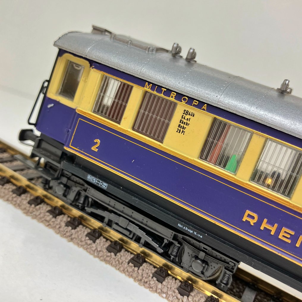 Liliput H0 - 820 - Σετ επιβατικού τρένου μοντελισμού (1) - Σετ από 5 βαγόνια Rheingold. - DRG #3.2