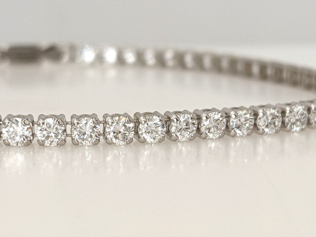 沒有保留價 - 網球手鍊 - 14 克拉 白金 - 2.82ct. tw. 鉆石 (實驗室培育) - D-E VVS IGI 认证 #2.1