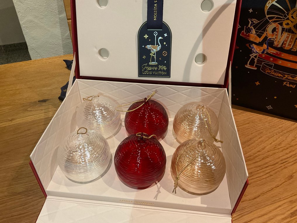 Adornos navideños Louis Vuitton (6) - Conjunto de regalo de bolas de Navidad de Louis Vuitton - Vidrio #4.3