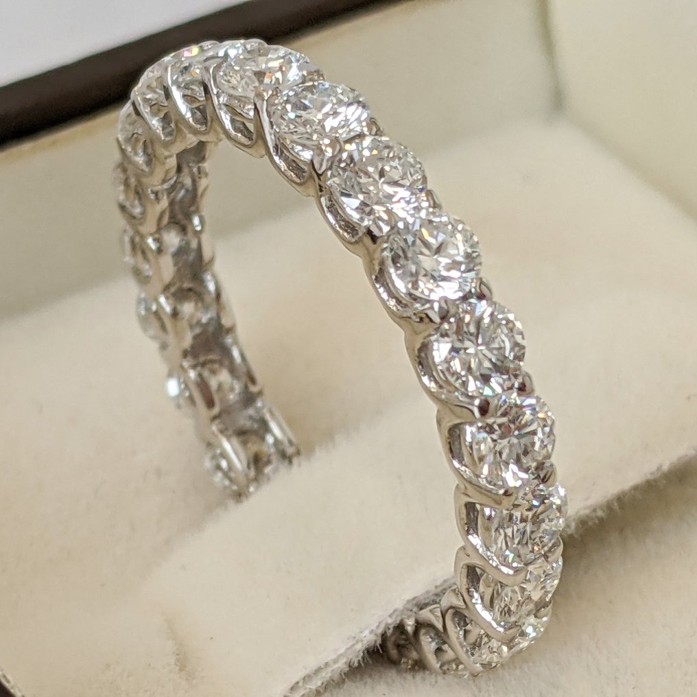Zonder Minimumprijs - Eeuwigheidsring - 14 karaat Witgoud - 2.18ct. tw. Diamant (Lab-grown) - Eternity IGI #4.3