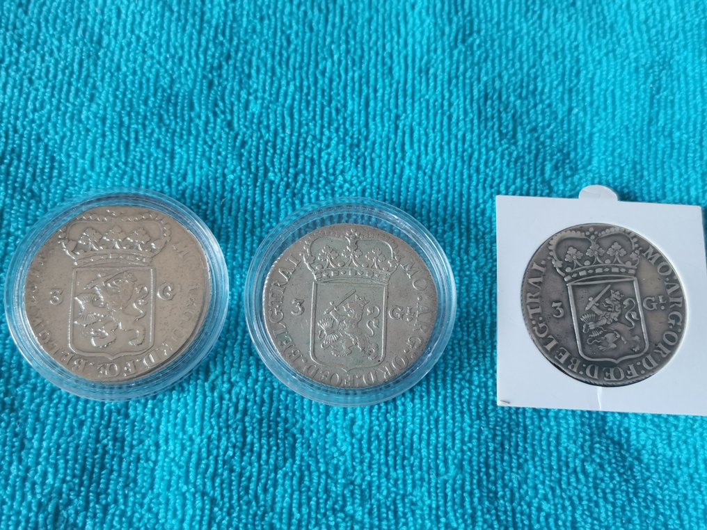 Netherlands, Utrecht 3 Gulden 1793/1794, 3 stuks (No Reserve Price) #1.0