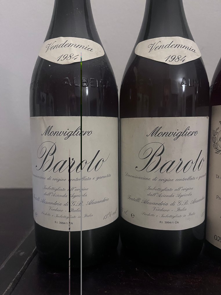 1984 x 2 Barolo Monvigliero Flli Alessandria & 1981 x2 Luciano Sandrone - 巴罗洛 - 4 Bottles (0.75L) #1.0