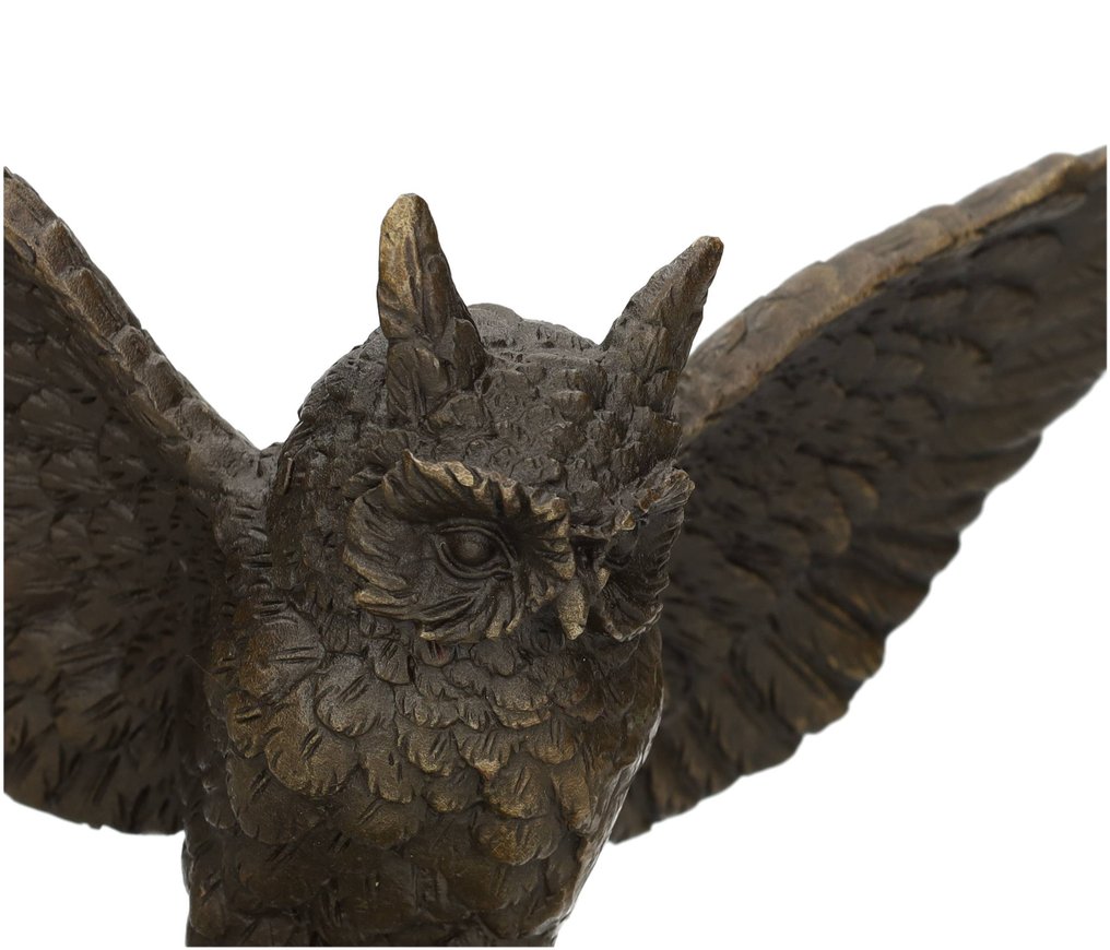 雕像 - Lifelike owl - 黄铜色, 大理石 #2.1