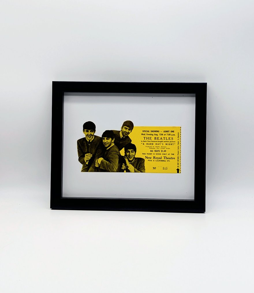 甲壳虫乐队 - A HARD DAY'S NIGHT - 原始电影票 - 1964 - 带画框 #2.1