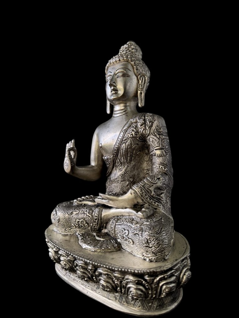 镀银青铜讲授佛像 - 西藏  (没有保留价) #2.1