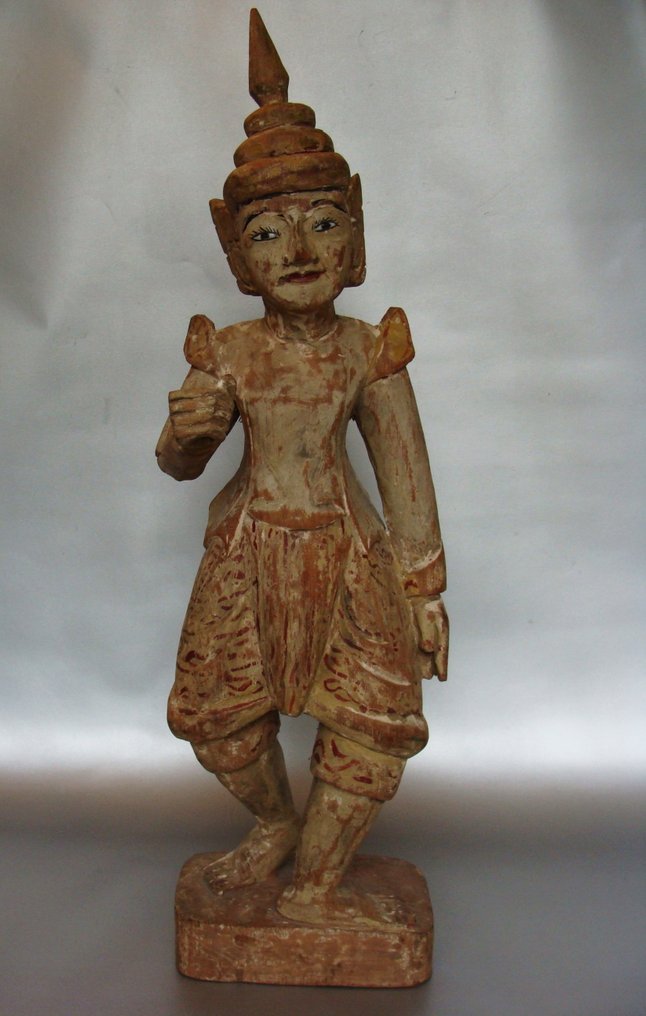 Nat tempelbillede Myanmar 53 cm - Træ - Myanmar - 1950-1975 #1.0