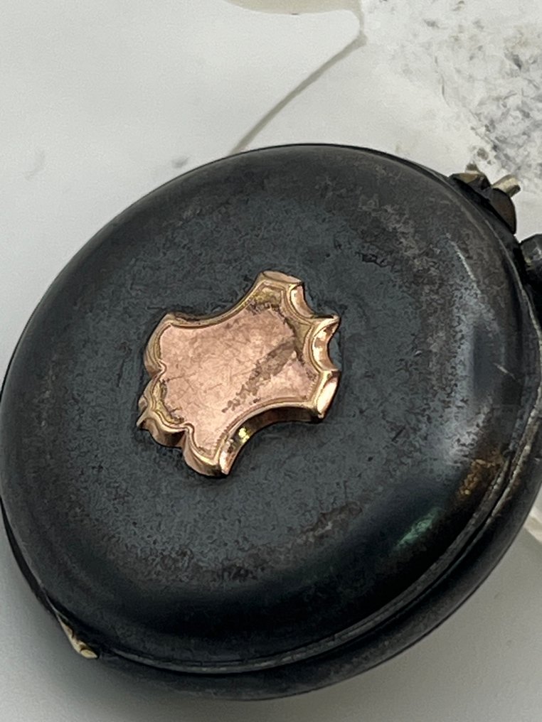 Cilindro Stemma . Ferro brunito . Quadrante smalto nero . 1900 - 1850-1900 #1.0