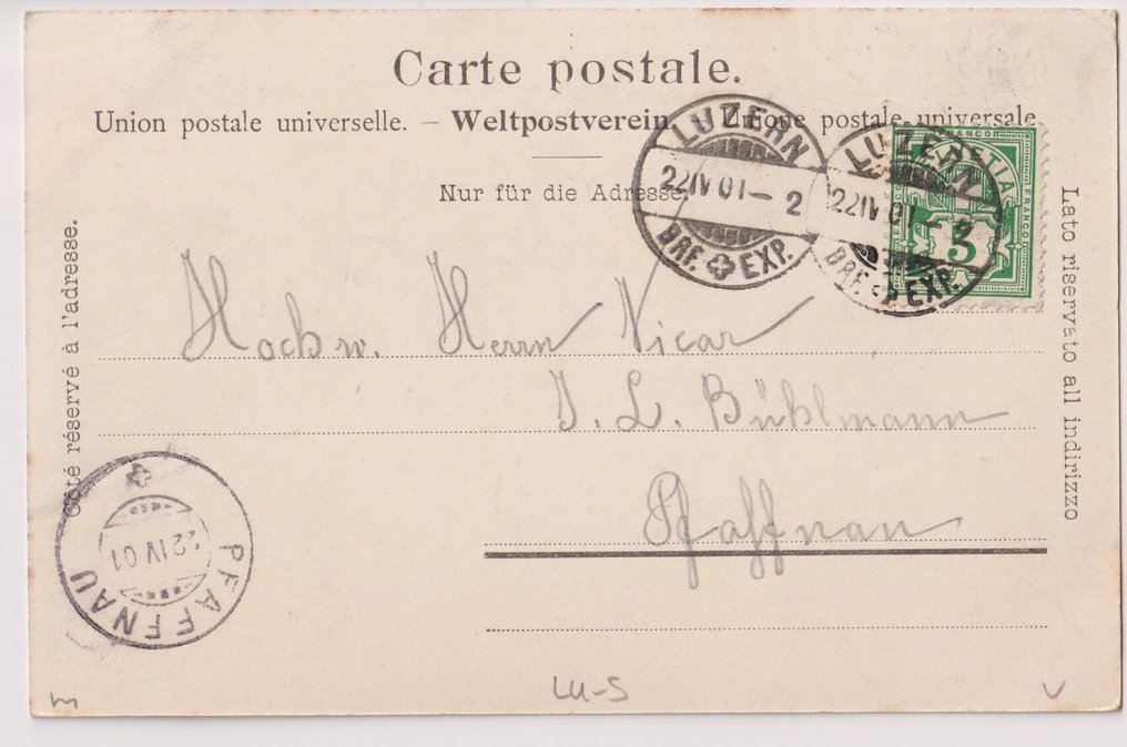 瑞士 - 城市和景觀, 景觀, 歐洲 - Feldpost——大约1900年左右的许多明信片、有轨电车、酒店，以及更多内容 - 明信片 (137) - 1898-1965 #1.0