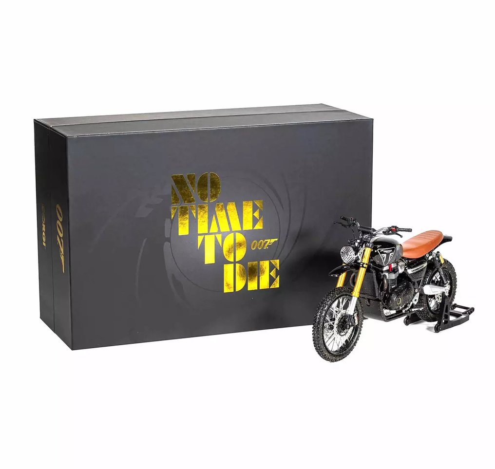 Norev, Corgi 1:12 - 模型摩托车 - Triumph Scrambler 1200XE Mourir peut attendre - James Bond 007 1/12 - 007 詹姆斯·邦德 《死亡可以等待》 #1.0