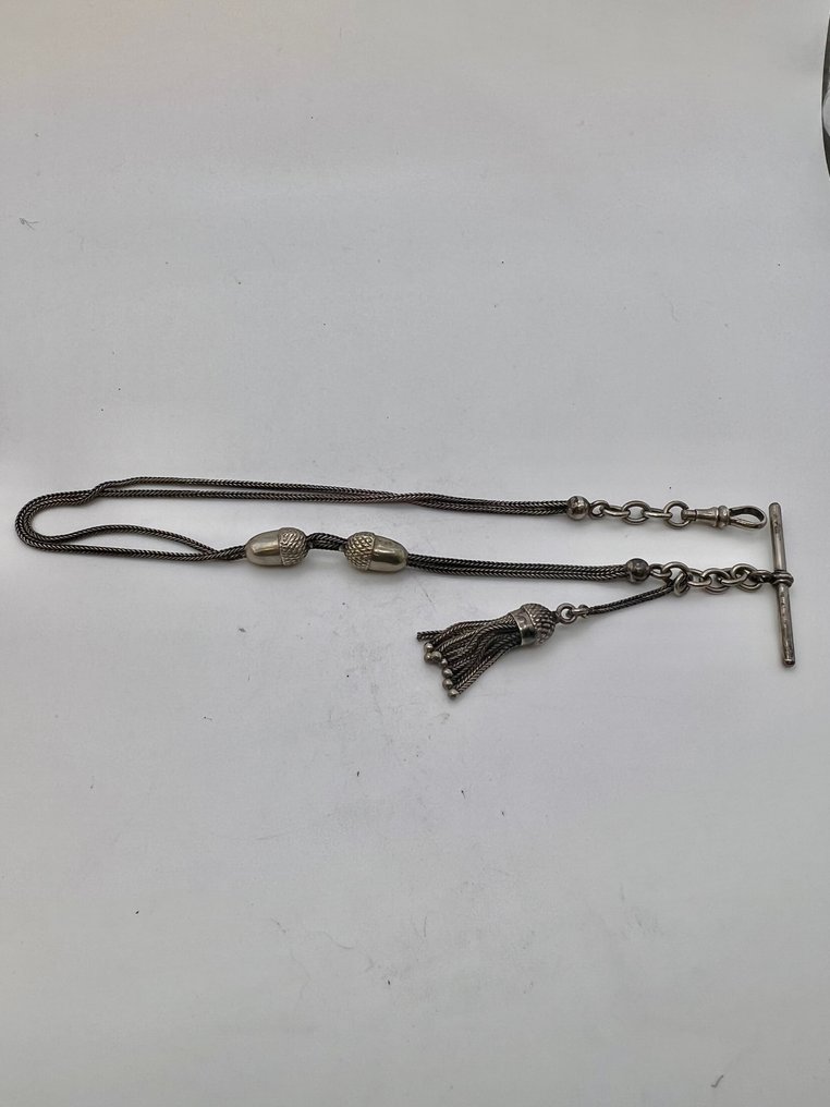 Catena Orologio tasca . Antica . Epoca 1870’. Argento . - 1850-1900 #4.3