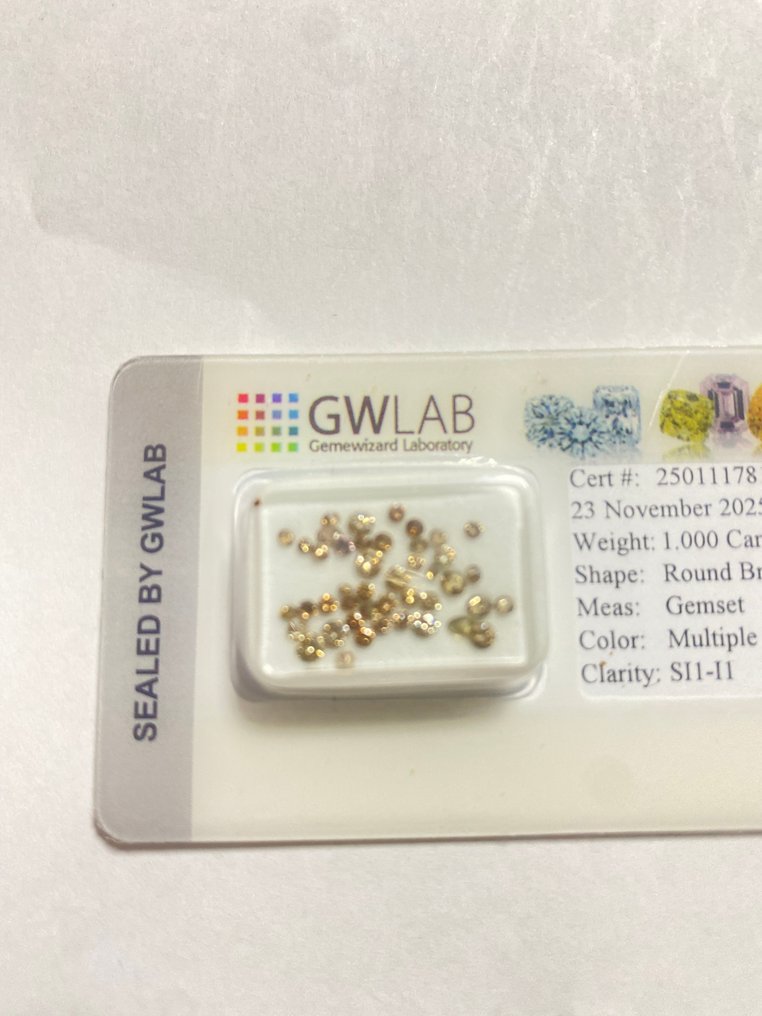 χωρίς τιμή ασφαλείας - 44 pcs Διαμάντι (Φυσικό) - 1.00 ct - Στρογγυλό - SI1, I1 - Gemewizard Gemological Laboratory (GWLab) #1.0