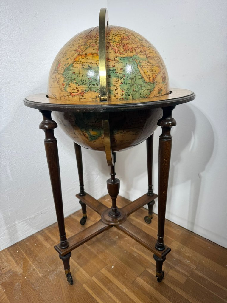 Globe bar - Custom - Wood, Brass, Paper #3.2