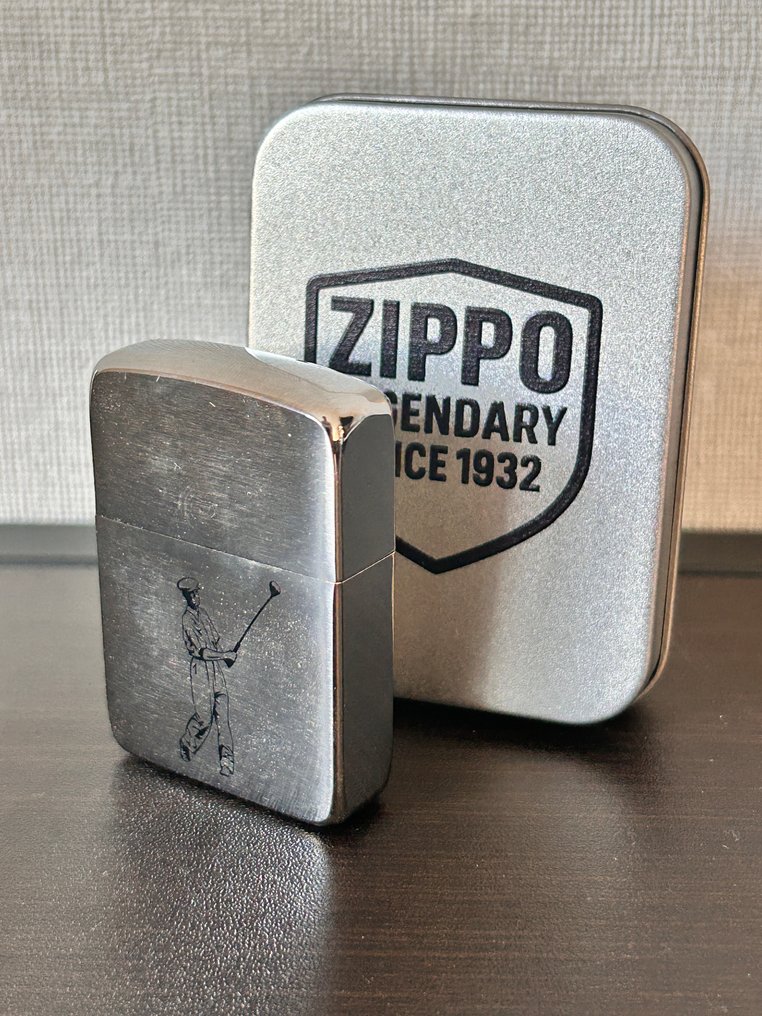 Zippo - B18-Golfer metallic silver Zippo - Sem preço de reserva - Isqueiro - Aço #1.0