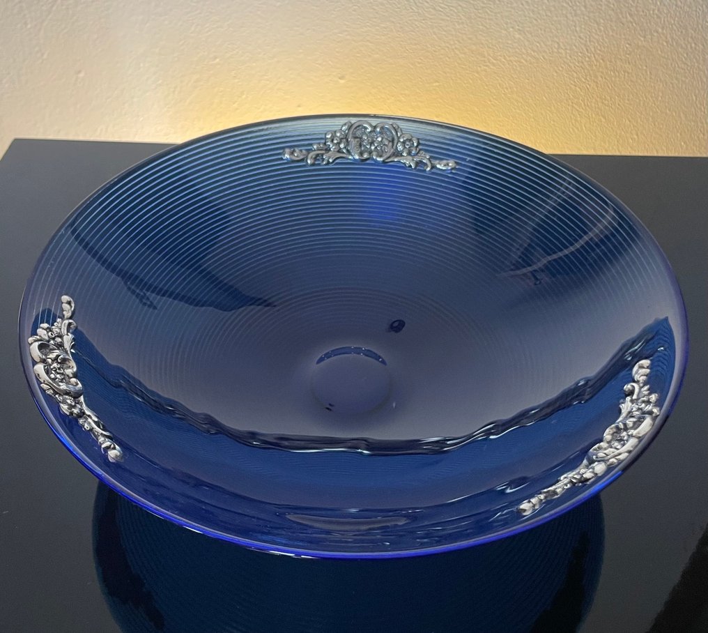 餐桌中央装饰 - 钴, .925 银 - 钴蓝色玻璃 #4.3