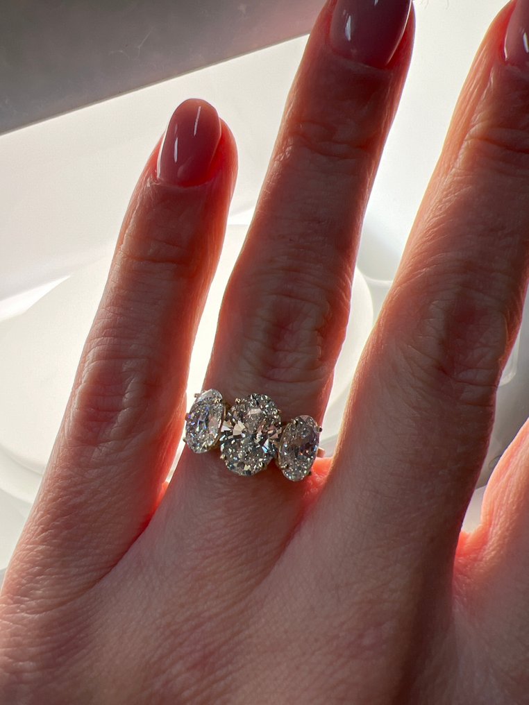 Sormus - 14 kt. Keltakulta - 4.06ct. tw. Timantti (Laboratoriossa kasvatettu) - Timantti #3.2