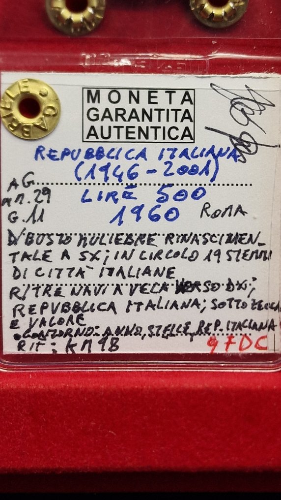 Olaszország, Köztársaság 500 Lire argento (6 monete) (Nincs minimálár) #4.3